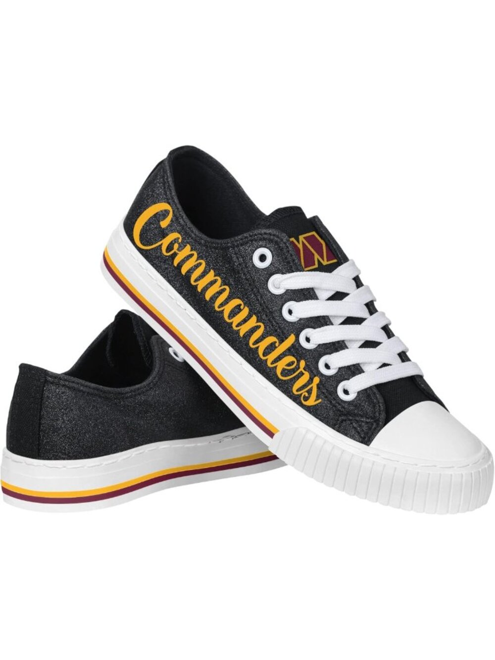 Stylish Women's NFL Team Logo Glitter Low Top Canvas Sneakers - Fashionable